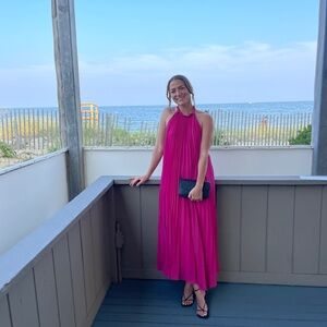Hot Pink Halter Dress
